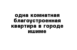 одна комнатная благоустроенная квартира в городе ишиме